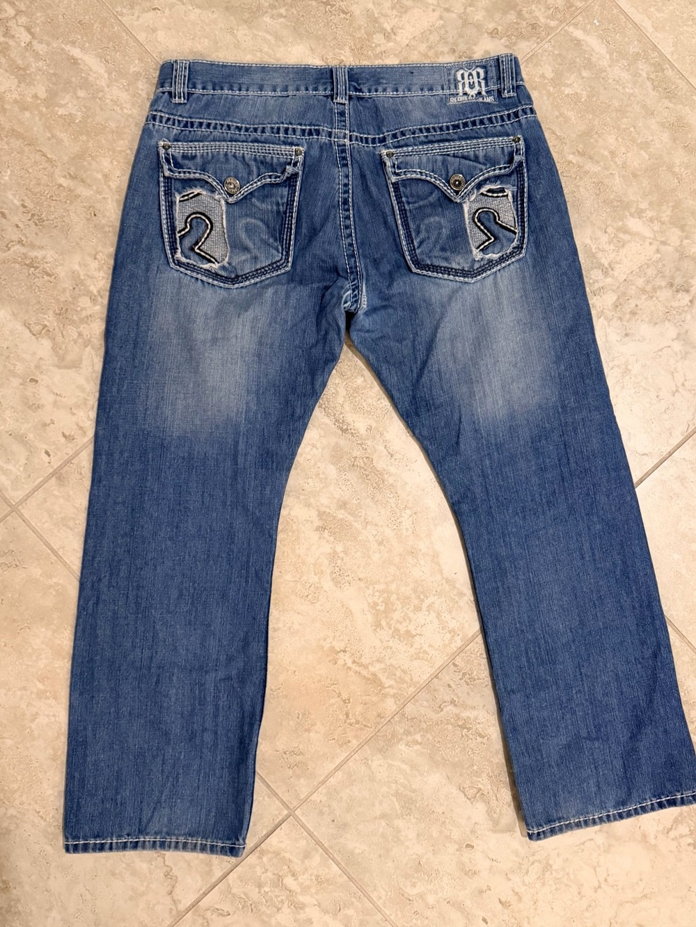 Rock N Rival Inspired  Men's Denim Jeans with Back Pocket Embroidery